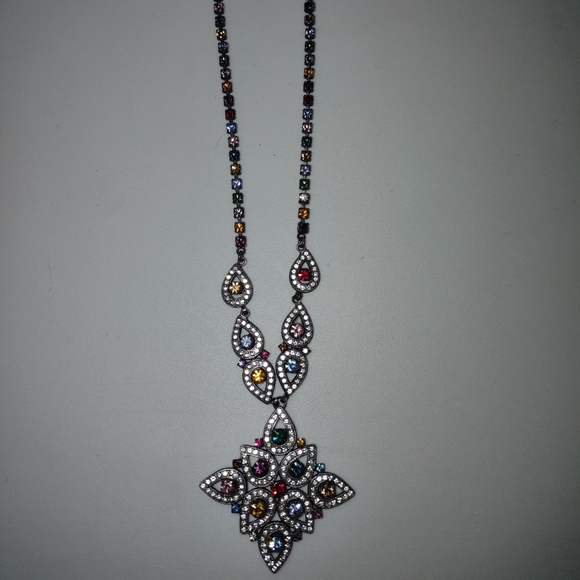 Vintage multi color rhinestone necklace - Picture 2 of 7